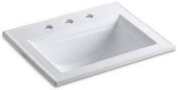22-3/4 in. Drop-in Rectangular Vitreous China Bathroom Sink in White