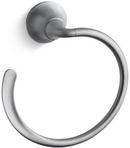 Round Open Towel Ring in Brushed Chrome