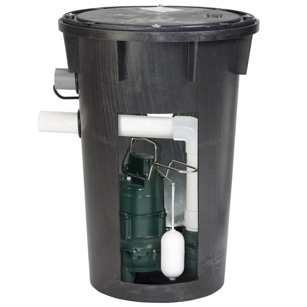 Zoeller Pump Co 115V 90 gpm Polyethylene Sewage Pump and Basin System with 20 ft. Cord 