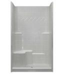 48 x 36 in. Shower with Right Hand Seat in White