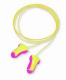 Corded Plastic Disposable Ear Plugs (Box of 100) in Magenta with Yellow