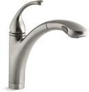 KOHLER Vibrant&reg; Brushed Nickel Single Handle Pull Out Kitchen Faucet with Two-Function Spray and MasterClean Technology 