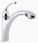 KOHLER Polished Chrome Single Handle Pull Out Kitchen Faucet with Two-Function Spray and MasterClean Technology 