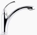 KOHLER Polished Chrome Single Handle Pull Out Kitchen Faucet with Two-Function Spray and MasterClean Technology 