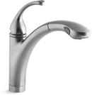 KOHLER Brushed Chrome Single Handle Pull Out Kitchen Faucet with Two-Function Spray and MasterClean Technology 