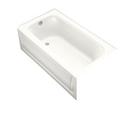 KOHLER White 60 x 32 in. Soaker Alcove Bathtub Left Drain 