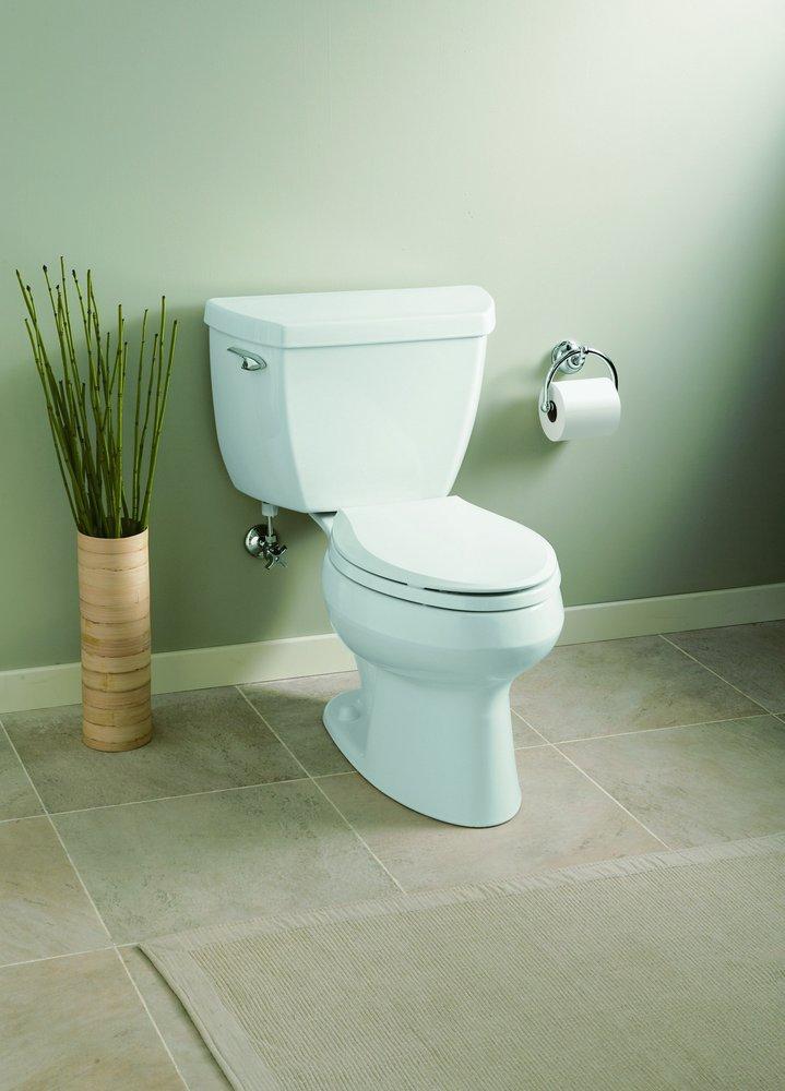 KOHLER White Elongated Floor Mount Toilet Bowl 