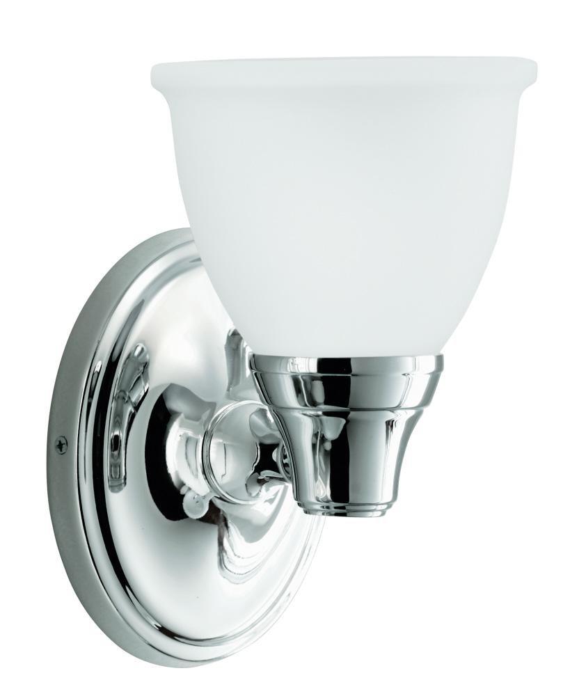 KOHLER Polished Chrome 100W 1-Light Standard Base Incandescent Wall Sconce 