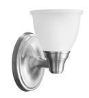 100W 1-Light Standard Base Incandescent Wall Sconce in Brushed Chrome