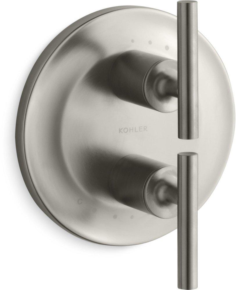 KOHLER Vibrant&reg; Brushed Nickel Two Handle Bathtub & Shower Faucet (Trim Only) 