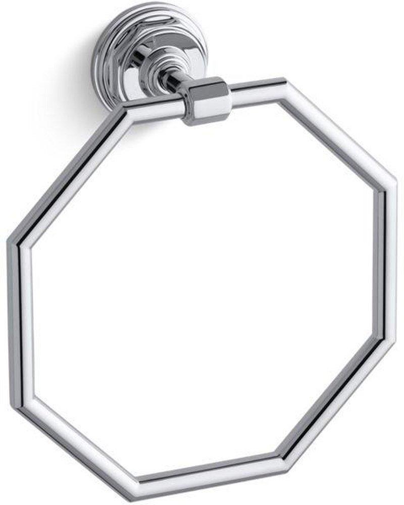 KOHLER Polished Chrome Octagonal Closed Towel Ring 