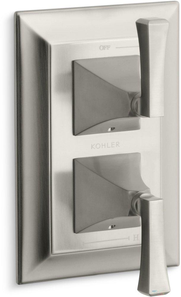 KOHLER Vibrant&reg; Brushed Nickel Two Handle Bathtub & Shower Faucet (Trim Only) 