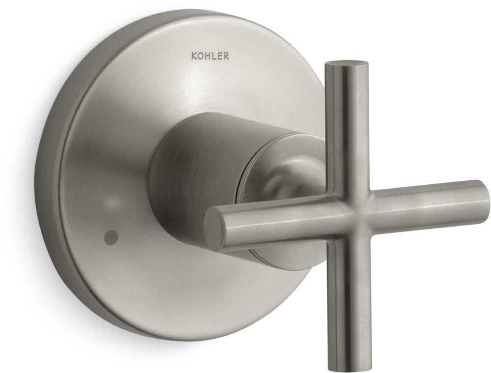 KOHLER Vibrant&reg; Brushed Nickel Transfer Valve Trim Only with Single Cross Handle 