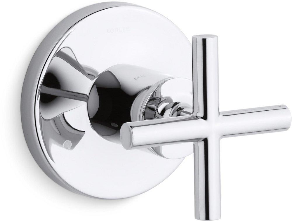 KOHLER Polished Chrome Transfer Valve Trim Only with Single Cross Handle 