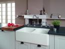 Franke White 35-5/8 x 21-7/8 in. 1 Hole Fireclay Double Bowl Farmhouse Kitchen Sink 