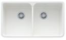 Franke White 35-5/8 x 21-7/8 in. 1 Hole Fireclay Double Bowl Farmhouse Kitchen Sink 