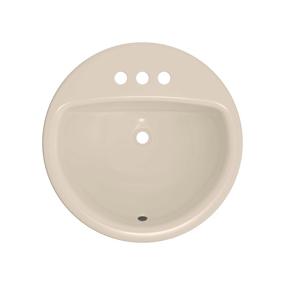 PROFLO&reg; Biscuit 19 x 19 in. Drop-in Bathroom Sink with 4 in. Centerset Faucet Holes 