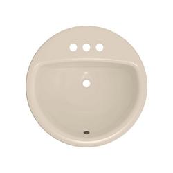 19 in. Drop-in Round Vitreous China Bathroom Sink in Biscuit