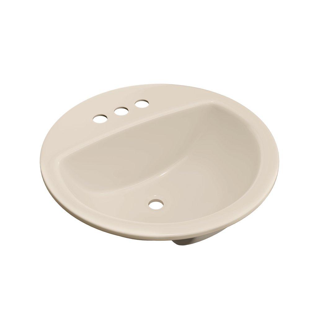 PROFLO&reg; Biscuit 19 x 19 in. Drop-in Bathroom Sink with 4 in. Centerset Faucet Holes 