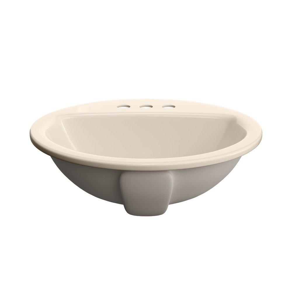 PROFLO&reg; Biscuit 19 x 19 in. Drop-in Bathroom Sink with 4 in. Centerset Faucet Holes 