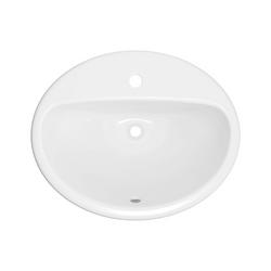 20-1/2 in. Drop-in Oval Vitreous China Bathroom Sink in White