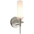 4-1/2 in. 60W 1-Light Candelabra E-12 Incandescent Wall Sconce in Satin Nickel