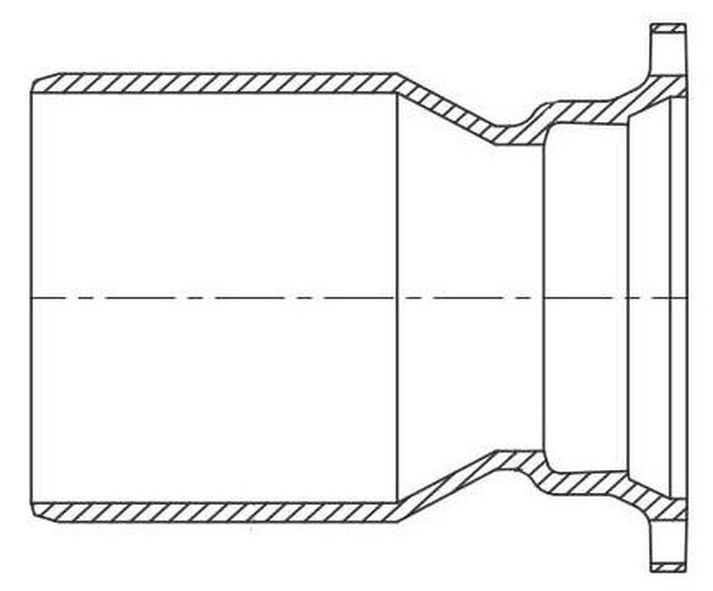 Tyler Union 4 in. Plain End x Mechanical Joint Domestic Asphaltic Ductile Iron C153 AWWA Short Body Reducer with Cement-lined 