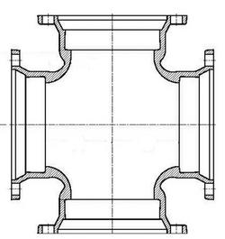 4 in. Mechanical Joint Fusion Bonded Epoxy Ductile Iron C153 Short Body Cross