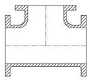 Flanged Ductile Iron C110 Full Body Reducing Tee 