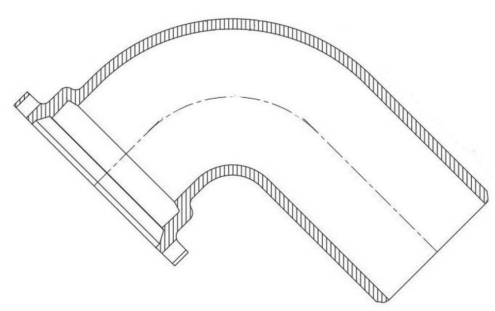 Tyler Union Mechanical Joint x Plain End Domestic Ductile Iron C110 Full Body 90 Degree Bend (Less Accessories) 