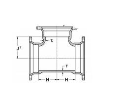 10 x 10 x 4 in. Mechanical Joint Reducing Ductile Iron C153 Short Body Tee with Epoxy Lined