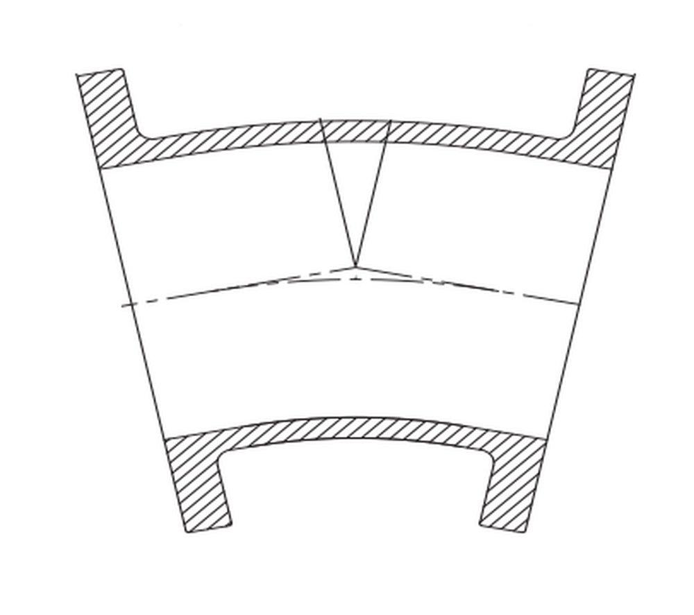 Tyler Union Flanged 125# Ductile Iron C110 Full Body 11-1/4 Degree Bend 