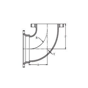 Tyler Union Mechanical Joint x Flared Ductile Iron C153 Short Body 90 Degree Bend (Less Accessories) 