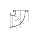 Tyler Union Mechanical Joint x Flared Ductile Iron C153 Short Body 90 Degree Bend (Less Accessories) 