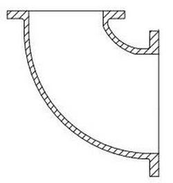 8 x 6 in. Flanged Ductile Iron C110 Full Body 90 Degree Bend