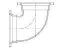 Tyler Union Mechanical Joint x Flanged Straight Domestic Epoxy Ductile Iron C153 Short Body 90 Degree Bend 