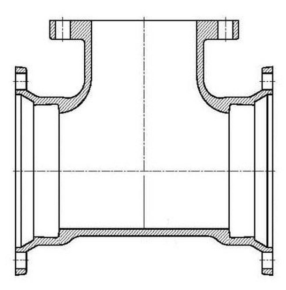 Tyler Union Mechanical Joint x Flanged Ductile Iron C110 Full Body Tee (Less Accessories) 