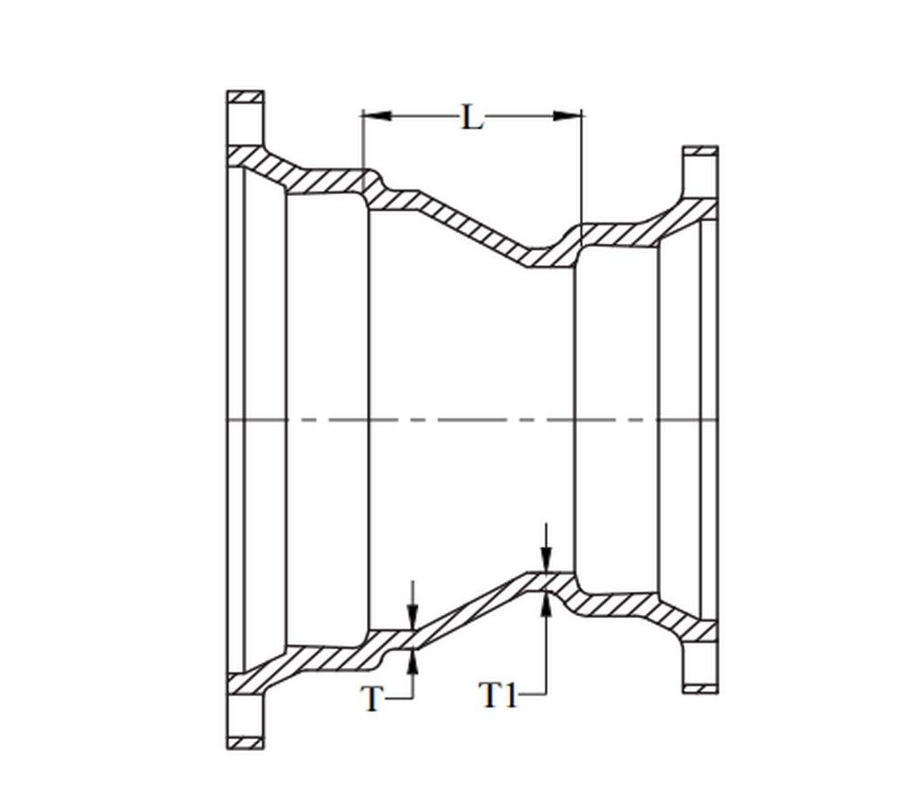 Tyler Union 4 in. Mechanical Joint 350# Domestic Fusion Bonded Epoxy Ductile Iron C153 AWWA Short Body Reducer 