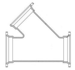 6 x 6 x 4 in. Mechanical Joint Domestic Ductile Iron C153 Short Body Wye (Less Accessories)