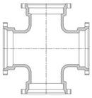 24 x 24 x 12 x 12 in. Mechanical Joint Domestic Ductile Iron C110 Full Body Cross (Less Accessories)