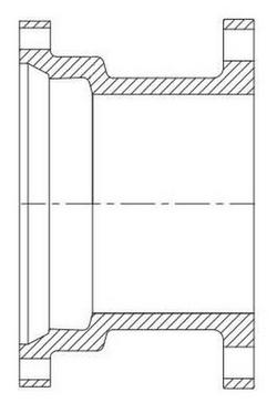 6 in. Mechanical Joint x Flanged Domestic Ductile Iron C110 Full Body Adapter (Less Accessories)