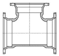 8 in. Mechanical Joint Ductile Iron C153 Epoxy Short Body Tee