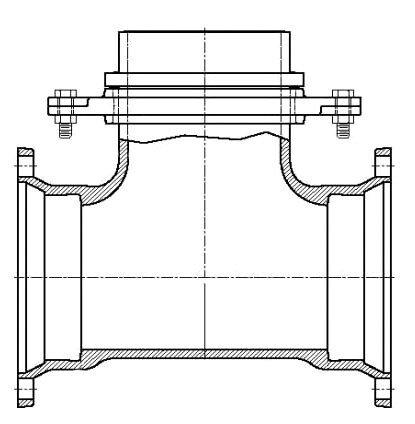 Tyler Union Mechanical Joint x Swivel Ductile Iron C153 Epoxy Short Body Tee Assembly 