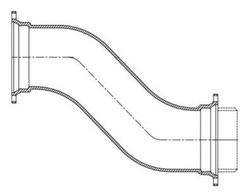 4 x 12 in. Mechanical Joint x Plain End Reducing Domestic Ductile Iron C110 Full Body Offset