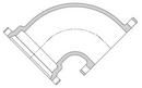 Mechanical Joint x Flanged Domestic Ductile Iron C110 Full Body 90 Degree Bend (Less Accessories) 