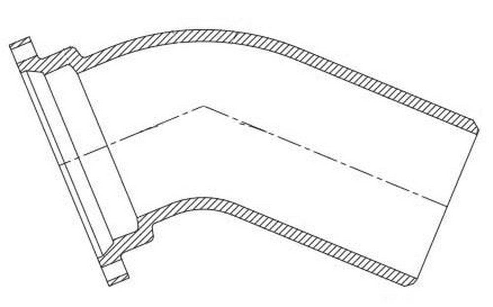 Tyler Union Mechanical Joint x Plain End Domestic Ductile Iron C110 Full Body 45 Degree Bend (Less Accessories) 