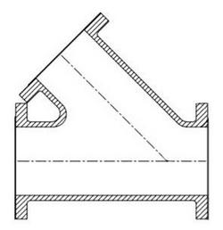 6 in. Flanged 125# Bituminous Tar Ductile Iron C110 Full Body Wye