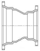 Tyler Union 4 in. Mechanical Joint 350# Domestic Fusion Bonded Epoxy Ductile Iron C153 AWWA Short Body Reducer 