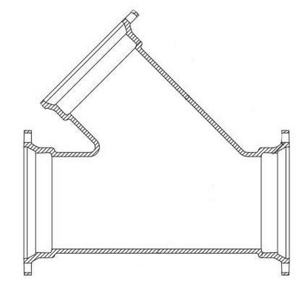 Tyler Union Mechanical Joint Domestic Ductile Iron C153 Short Body Wye (Less Accessories) 