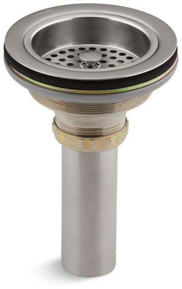 KOHLER Vibrant® Stainless Brass Basket Strainer with Tailpiece 